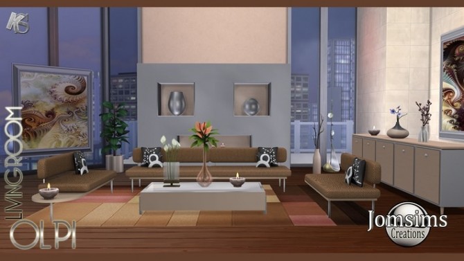 Sims 4 OLPI livingroom by Jomsims at Khany Sims