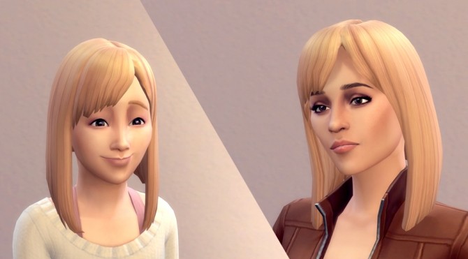 Sims 4 Angled Long Bob Hair by Kya Sarin at Mod The Sims