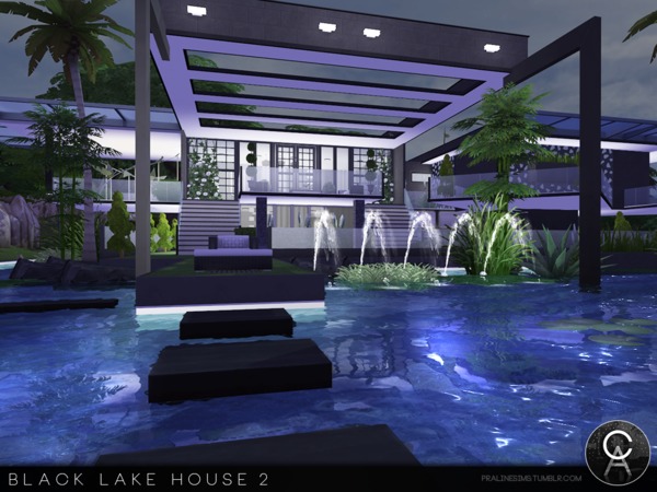 Sims 4 Black Lake House 2 by Pralinesims at TSR