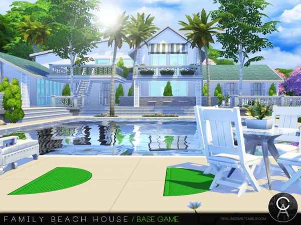 Sims 4 Family Beach House BG by Pralinesims at TSR