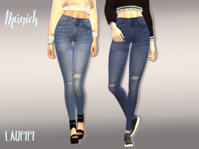 Berlin & Munich jumper and jeans at Laupipi » Sims 4 Updates