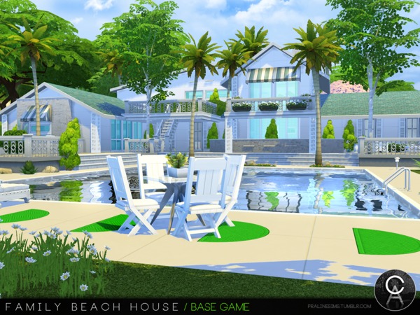 Sims 4 Family Beach House BG by Pralinesims at TSR