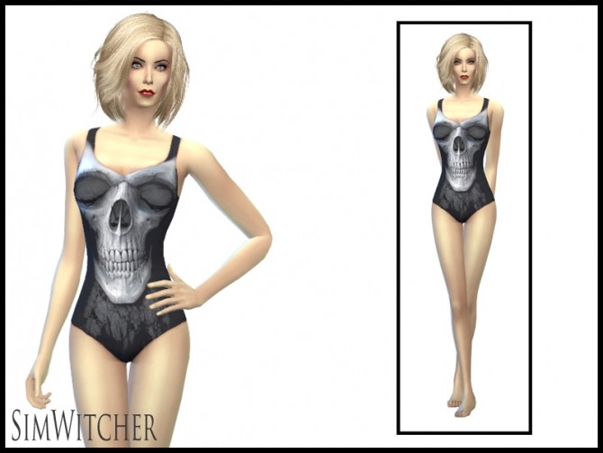 Sims 4 Goth Style Swimwear by Witchbadger at Mod The Sims