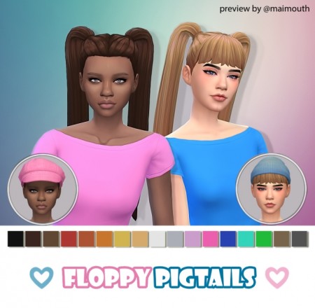 Floppy Maxis Match Pigtails at Bowl Of Plumbobs
