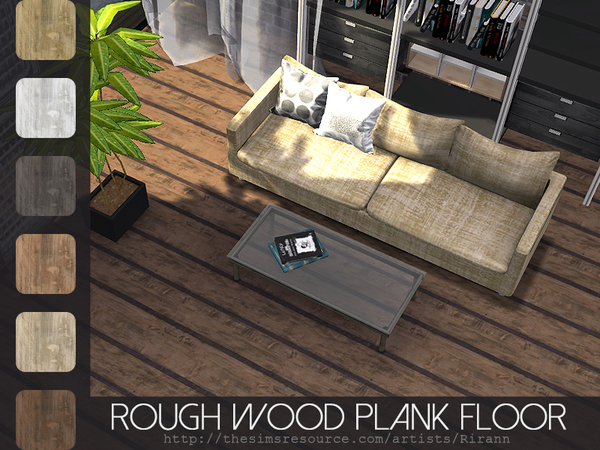 Sims 4 Rough Wood Plank Floor by Rirann at TSR