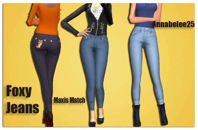 Sims 4 Foxy Jeans by Annabellee25 at SimsWorkshop
