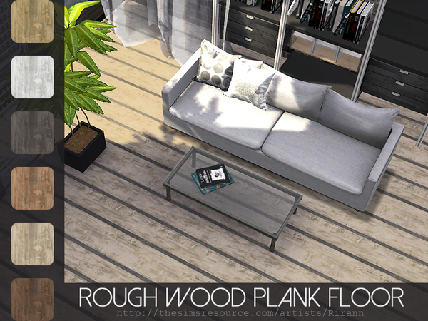 Sims 4 Rough Wood Plank Floor by Rirann at TSR