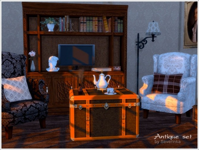 Sims 4 Antique set old English style at Sims by Severinka
