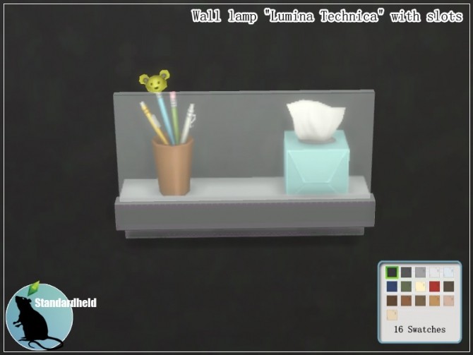 Sims 4 Lumina Technica wall lamp with slots by Standardheld at SimsWorkshop