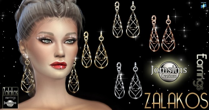 Sims 4 ZALAKOS earrings at Jomsims Creations