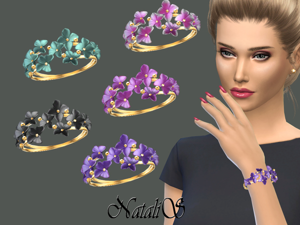 Sims 4 Flower shape gentle bracelet by NataliS at TSR