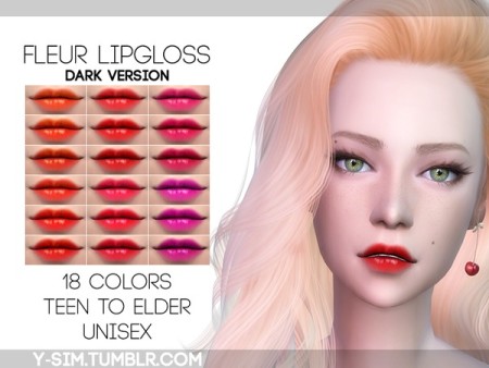 Fleur Lipgloss dark by Y-Sim at TSR