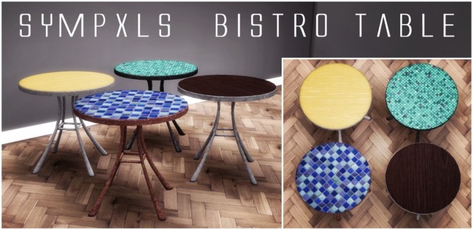 Sims 4 Bistro Round Dining Table by Sympxls at SimsWorkshop