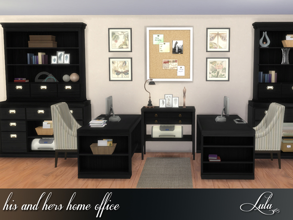 Sims 4 His and Hers Home Office by Lulu265 at TSR