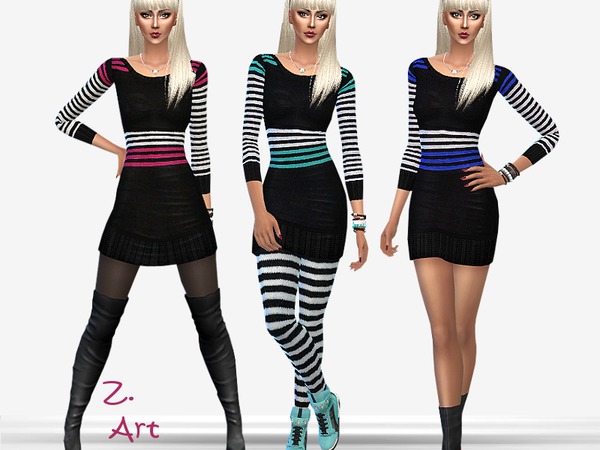 Sims 4 KnitZ dress by Zuckerschnute20 at TSR