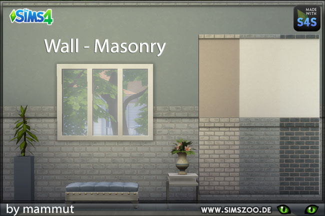 Sims 4 Wall brick 3 by mammut at Blacky’s Sims Zoo