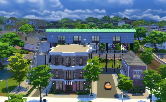 The Elevated Train and Shops by Snowhaze at Mod The Sims » Sims 4 Updates