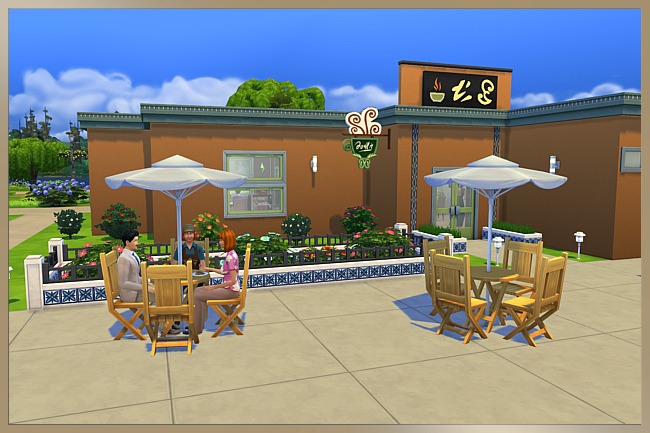 Sims 4 City Cafe by Cappu at Blacky’s Sims Zoo