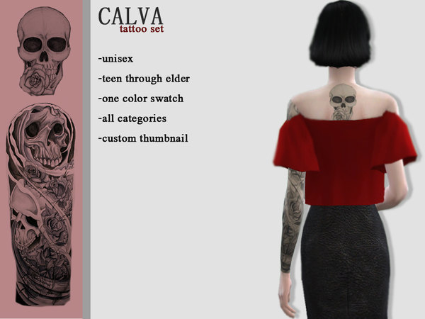 Sims 4 CALVA TATTOO SET by crystlsims at TSR