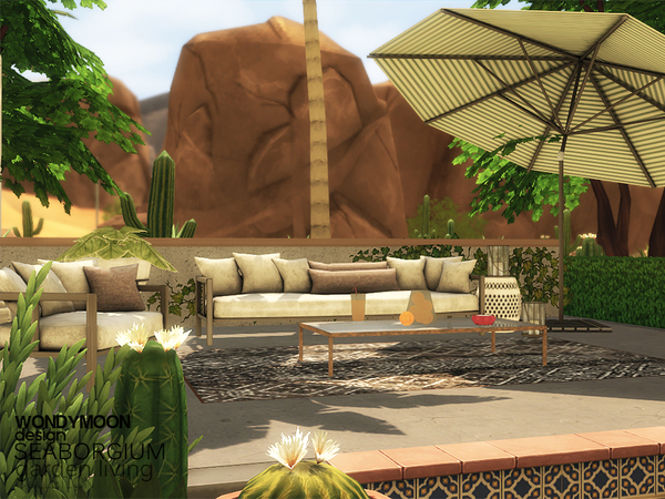 Sims 4 Seaborgium Garden Living by wondymoon at TSR