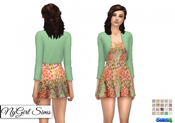 Sims 4 Floral Dress with Crop Jacket at NyGirl Sims