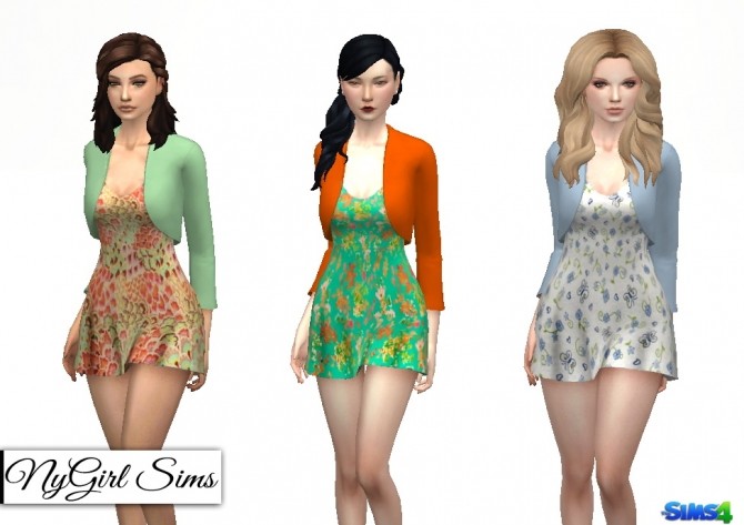 Sims 4 Floral Dress with Crop Jacket at NyGirl Sims