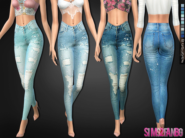 Sims 4 High skinny jeans by sims2fanbg at TSR