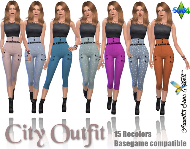 Sims 4 City outfit at Annett’s Sims 4 Welt