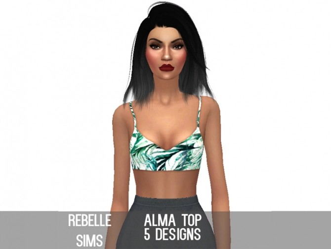 Sims 4 Alma Top by Rebellesims at SimsWorkshop