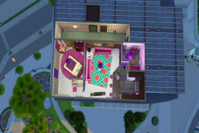 Sims 4 Pink Me Up apartment by ChiLLi at Blacky’s Sims Zoo
