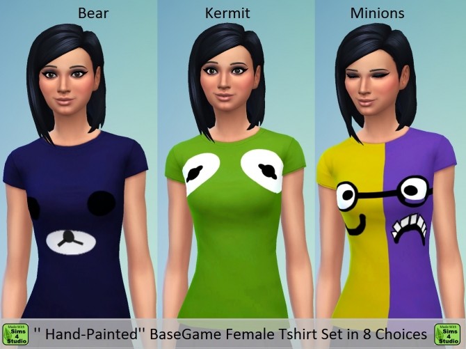 Sims 4 8 Hand Painted T Shirts by wendy35pearly at Mod The Sims