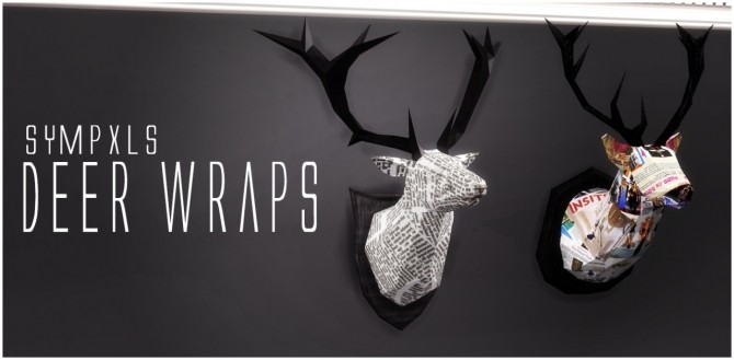 Sims 4 Deer Wall Sculpture Wraps by Sympxls at SimsWorkshop