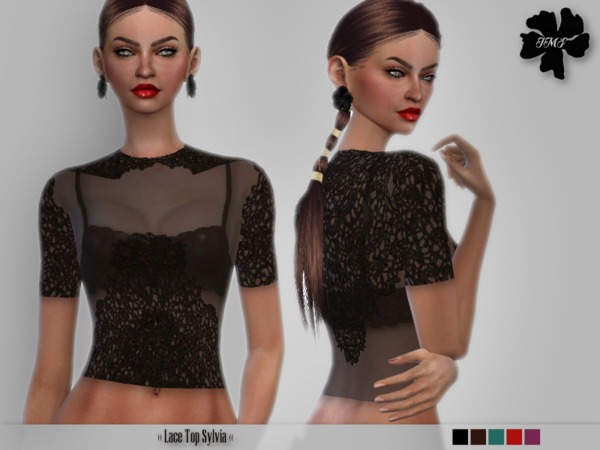 Sims 4 IMF Lace Top Sylvia by IzzieMcFire at TSR