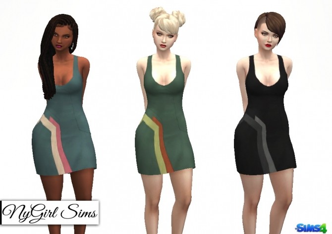 Sims 4 Color Block Panel Mini Dress at NyGirl Sims