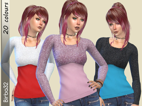 Sims 4 Double Sweater by Birba32 at TSR