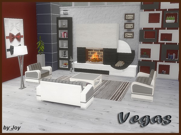 Sims 4 Vegas livingroom by Joy at TSR