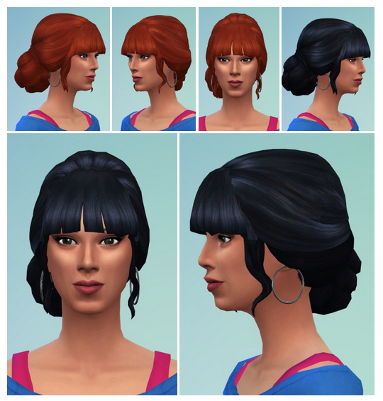 Sims 4 Indian Knot with Bangs at Birksches Sims Blog