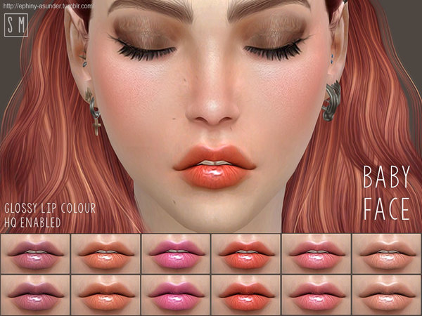 Sims 4 Baby Face Glossy Lip Colour by Screaming Mustard at TSR