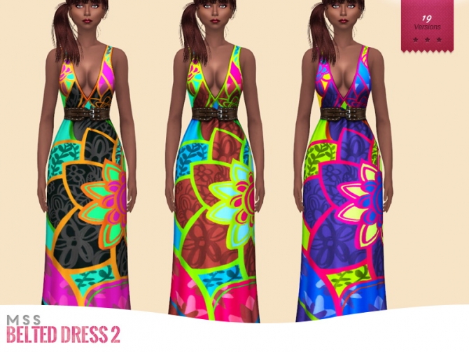 Belted Dress 2 by midnightskysims at SimsWorkshop » Sims 4 Updates