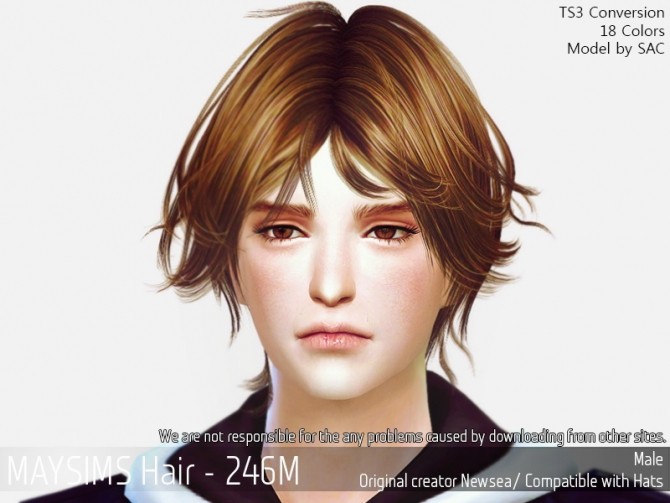 Sims 4 Hair 246M (Newsea) at May Sims