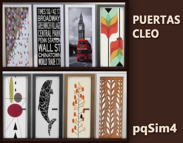 Sims 4 Cleo doors by Mary Jiménez at pqSims4