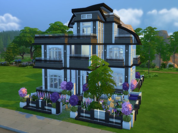 Sims 4 Lilac Modern House by PxiPlays at TSR