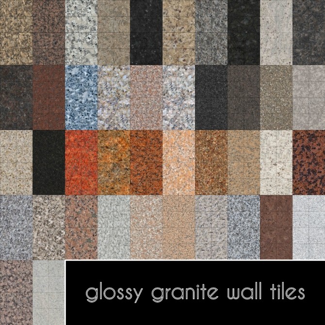 Sims 4 Glossy Granite Wall Tiles by Madhox at Mod The Sims