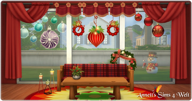Sims 4 Christmas Ornaments Wall & Windows Deco at Annett’s Sims 4 Welt