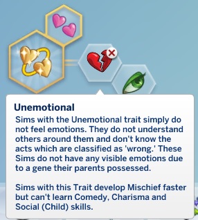 Sims 4 Unemotional Trait by Tallydom at Mod The Sims