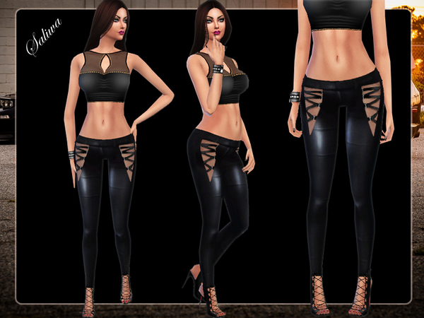 Sims 4 Queen Leather Pants by Saliwa at TSR