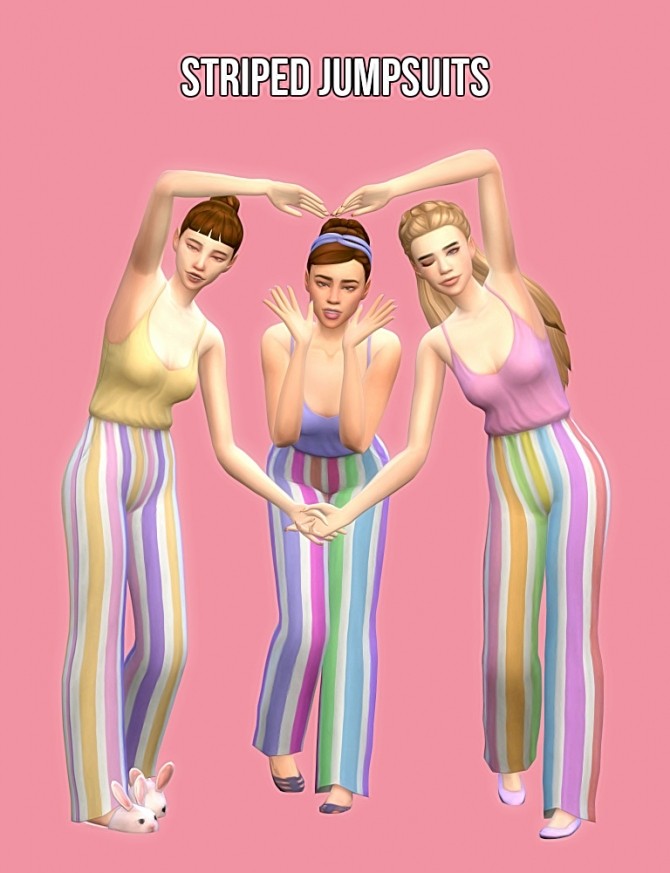Sims 4 Striped Jumpsuits at Maimouth Sims4