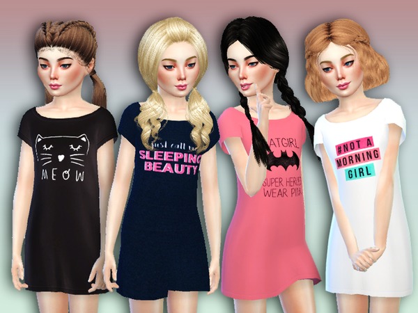 Sims 4 Sleeping Beauty Nightgown for Girls by Simlark at TSR