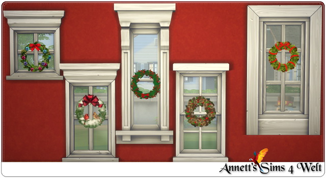 Sims 4 Christmas Wreaths Wall & Doors & Windows Deco at Annett’s Sims 4 Welt