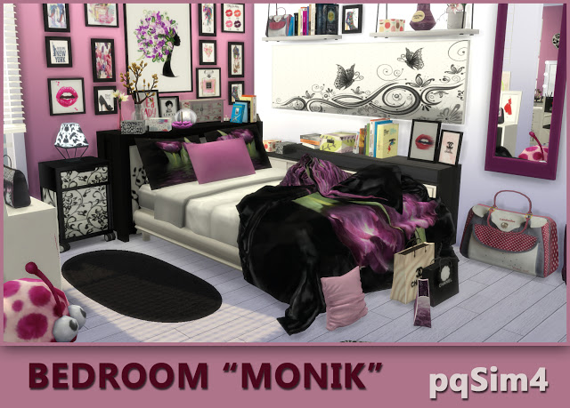 Sims 4 Monik bedroom by Mary Jiménez at pqSims4